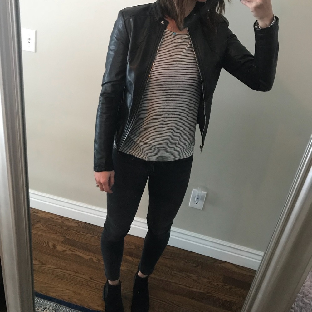 Black leather jacket